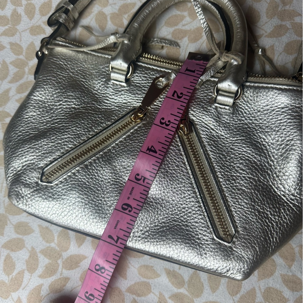Rebecca Minkoff Metallic‎ Gold 100%Leather Tassel Accent Detail MiniCross Bag - Picture 13 of 13